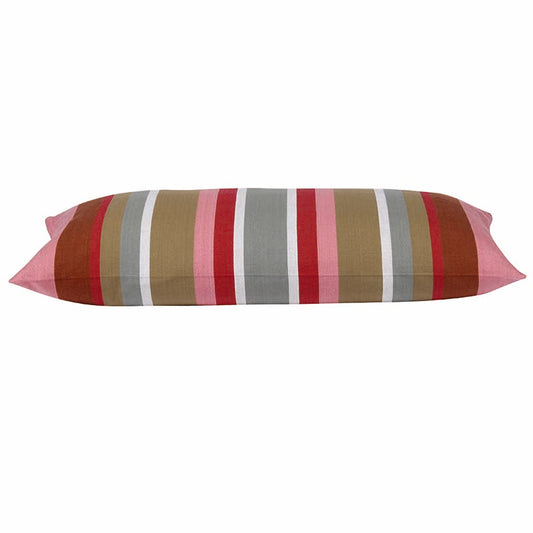 Pack of 4 Corban Rose Pink Based Striped Cushion Cover Multicoloured Rectangle 35x70cm V416-437152R10PK4