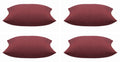 Pack of 4 Elements Deep Red Solid Base Colour Square Cushion Covers V416-44403I35PK4