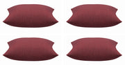 Pack of 4 Elements Deep Red Solid Base Colour Square Cushion Covers V416-44403I35PK4