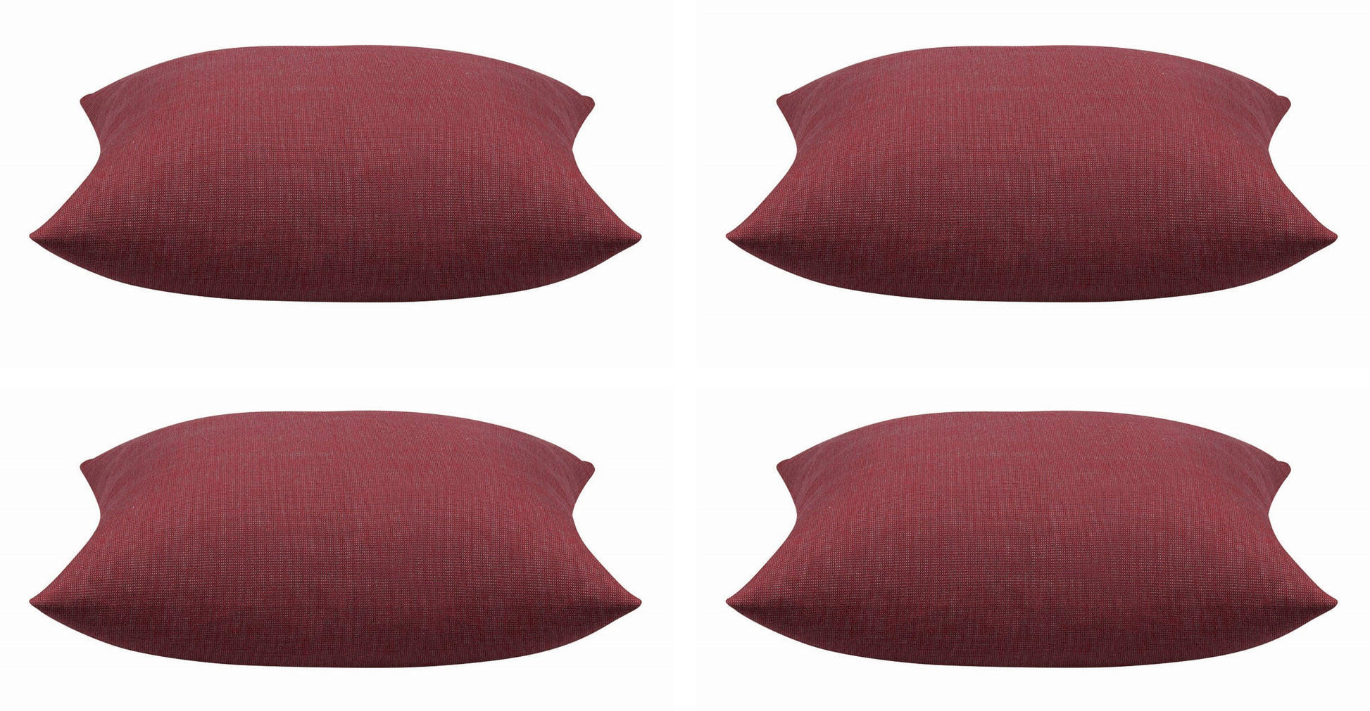 Pack of 4 Elements Deep Red Solid Base Colour Square Cushion Covers V416-44403I35PK4