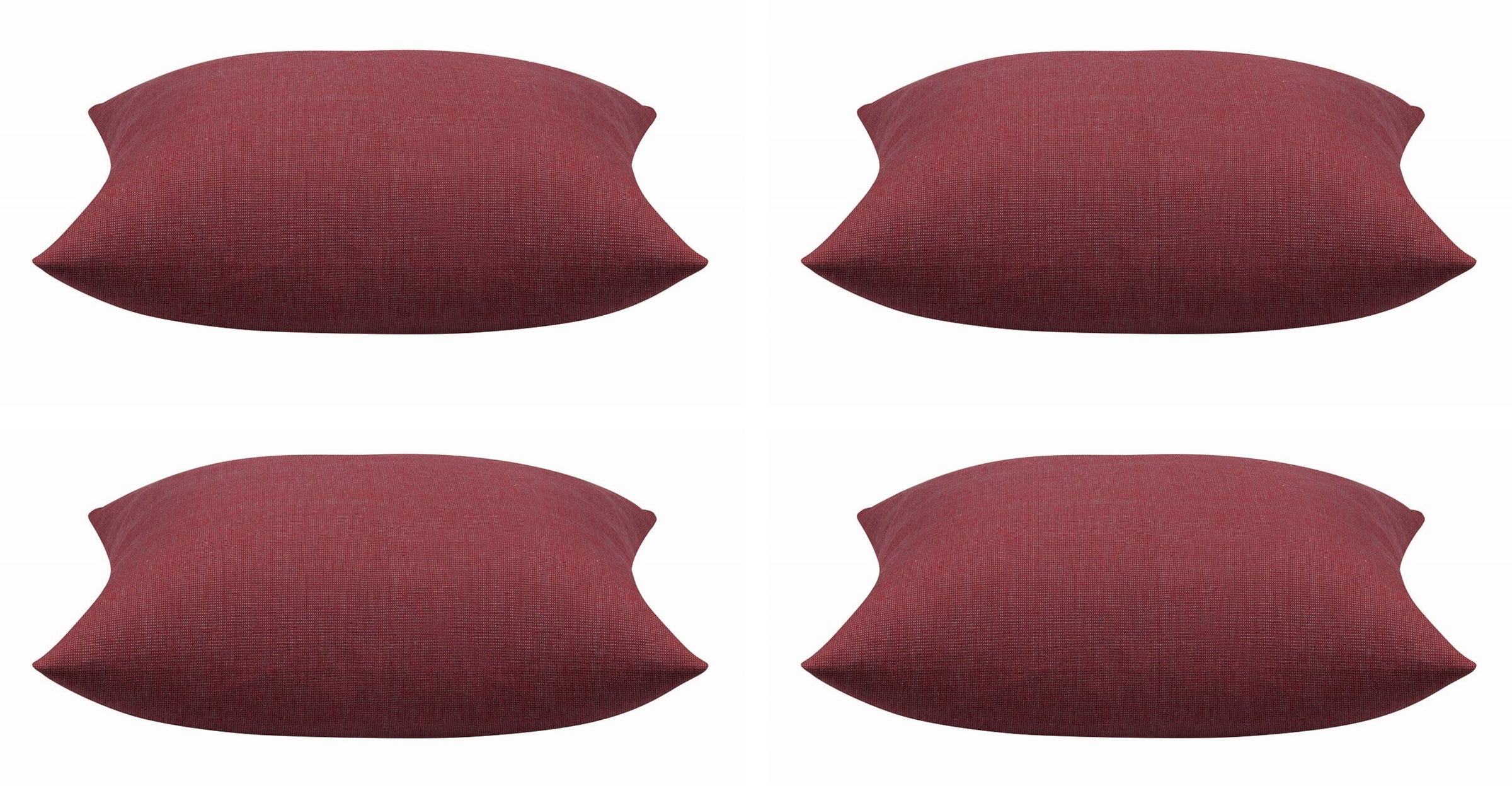 Pack of 4 Elements Deep Red Solid Base Colour Square Cushion Covers V416-44403I35PK4