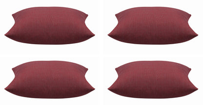 Pack of 4 Elements Deep Red Solid Base Colour Square Cushion Covers V416-44403I35PK4