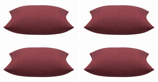 Pack of 4 Elements Deep Red Solid Base Colour Square Cushion Covers V416-44403I35PK4