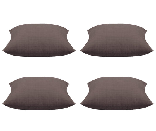 Pack of 4 Elements Stone Brown Solid Base Colour Square Cushion Covers V416-44403K20PK4