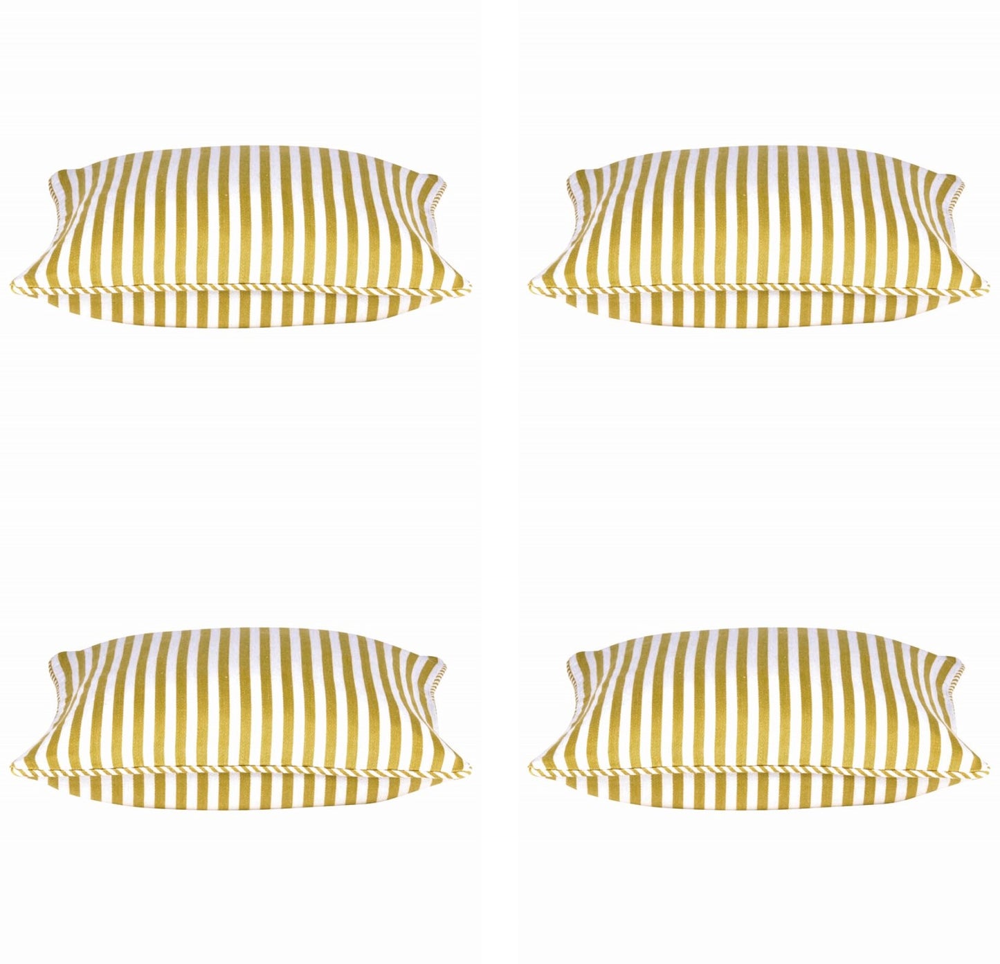 Pack of 4 Dandi Mustard Yellow & White Striped Square Cushion Covers 40x40cm V416-444150C20PK4