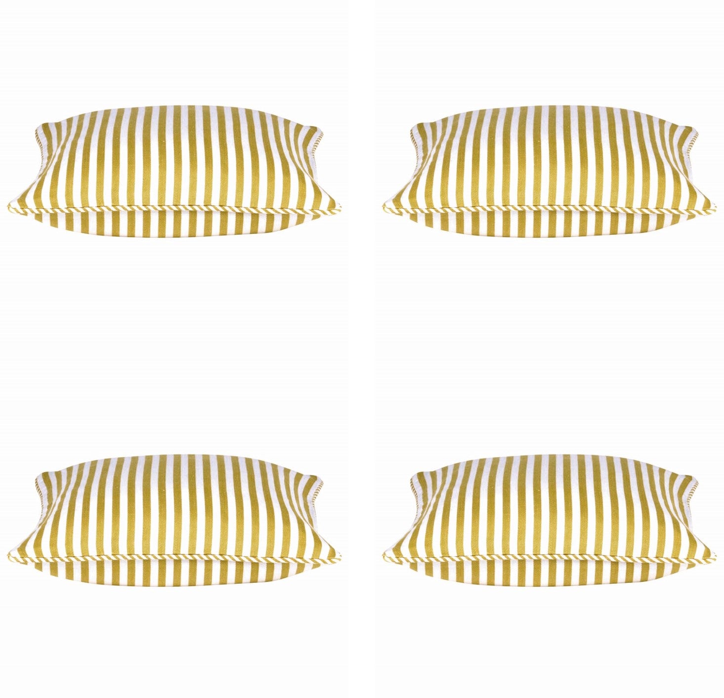 Pack of 4 Dandi Mustard Yellow & White Striped Square Cushion Covers 40x40cm V416-444150C20PK4