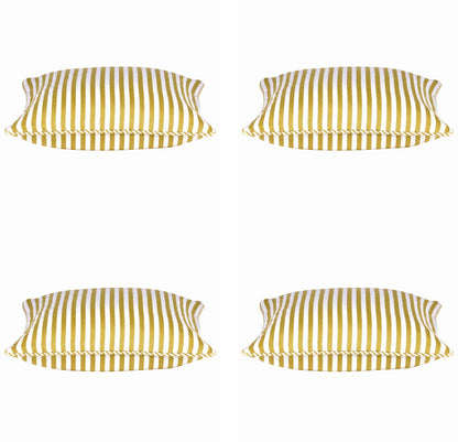 Pack of 4 Dandi Mustard Yellow & White Striped Square Cushion Covers 40x40cm V416-444150C20PK4