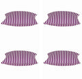 Pack of 4 Dandi Fuchsia Plum Purple & White Striped Square Cushion Covers 40x40cm V416-444150F20PK4