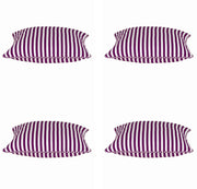 Pack of 4 Dandi Fuchsia Plum Purple & White Striped Square Cushion Covers 40x40cm V416-444150F20PK4