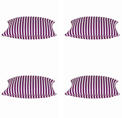 Pack of 4 Dandi Fuchsia Plum Purple & White Striped Square Cushion Covers 40x40cm V416-444150F20PK4