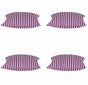 Pack of 4 Dandi Fuchsia Plum Purple & White Striped Square Cushion Covers 40x40cm V416-444150F20PK4