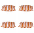 Pack of 4 Dandi Orange & White Striped Nautical Cushion Covers 40x40cm V416-444150Y20PK4