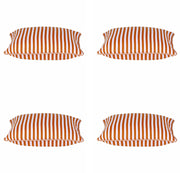 Pack of 4 Dandi Orange & White Striped Nautical Cushion Covers 40x40cm V416-444150Y20PK4