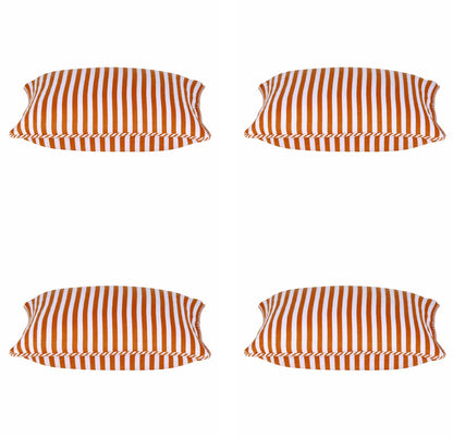 Pack of 4 Dandi Orange & White Striped Nautical Cushion Covers 40x40cm V416-444150Y20PK4