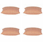 Pack of 4 Dandi Orange & White Striped Nautical Cushion Covers 40x40cm V416-444150Y20PK4