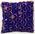 Amelie Royal Blue & Pink Felt Petals Cushion Cover V416-444159-E10