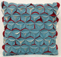Amelie Aqua Blue & Red 3D Texture Cushion Cover V416-444159P10