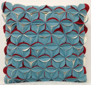 Amelie Aqua Blue & Red 3D Texture Cushion Cover V416-444159P10