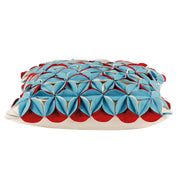Amelie Aqua Blue & Red 3D Texture Cushion Cover V416-444159P10