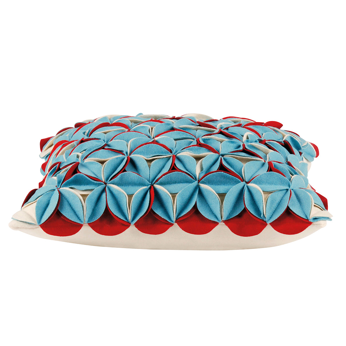 Amelie Aqua Blue & Red 3D Texture Cushion Cover V416-444159P10