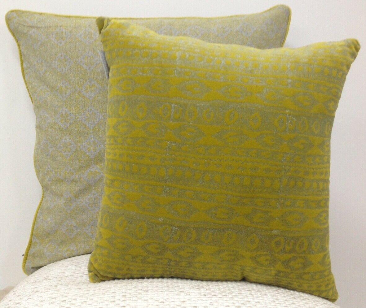 Azuk Mustard Yellow & Grey Cushion Cover V416-444164C20