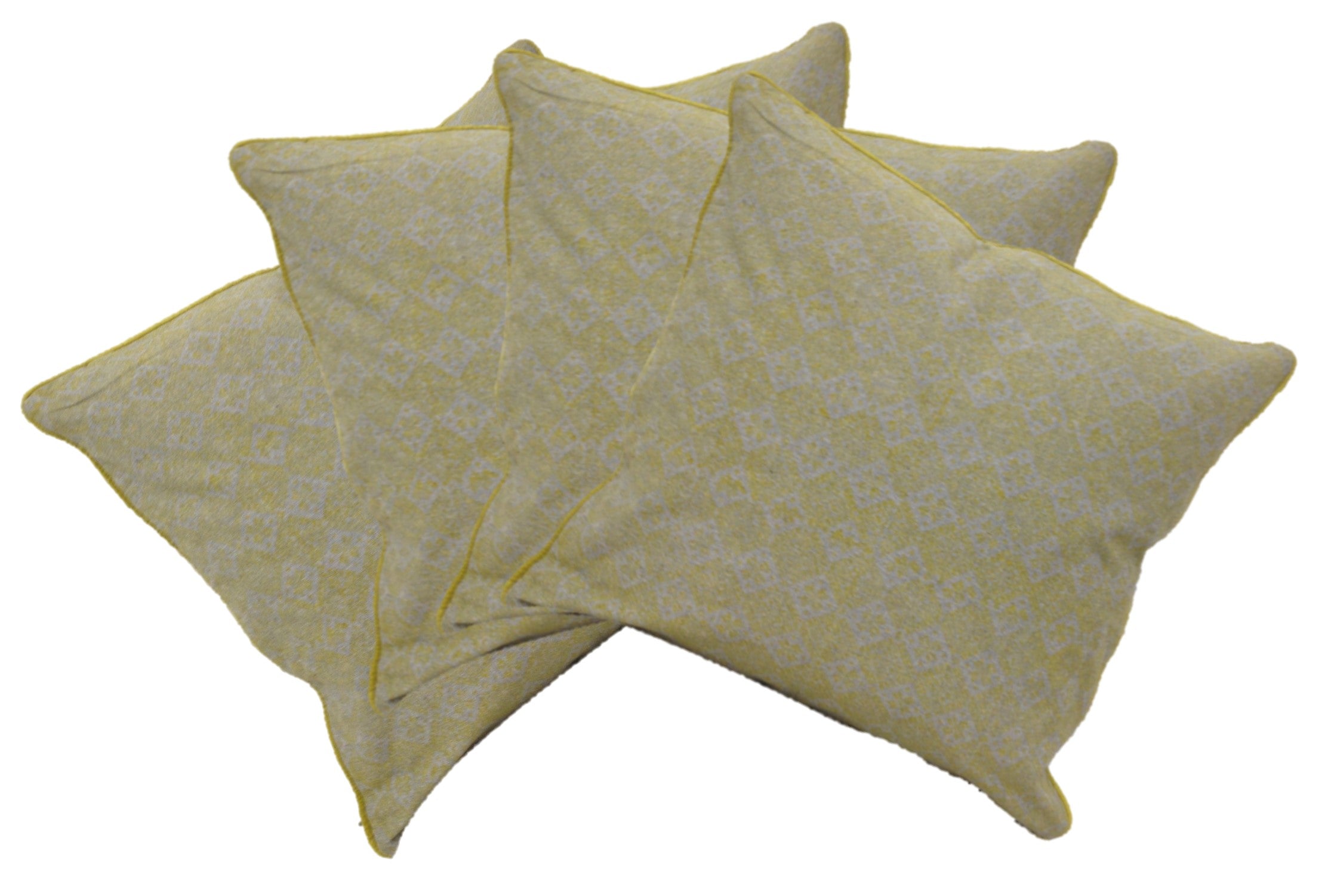 Pack of 4 Azuk Mustard Yellow & Grey 50cm x 50cm Cushion Covers V416-444164C20PK4