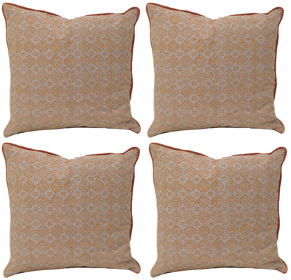 Pack of 4 Azuk Orange & Grey Cushion Covers 50cm x 50cm V416-444164Y20PK4
