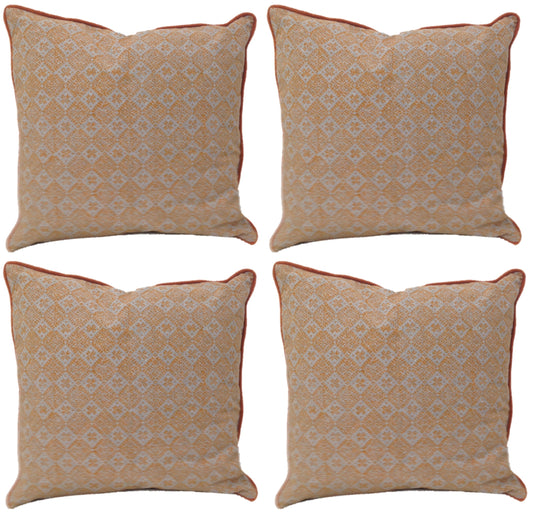 Pack of 4 Azuk Orange & Grey Cushion Covers 50cm x 50cm V416-444164Y20PK4