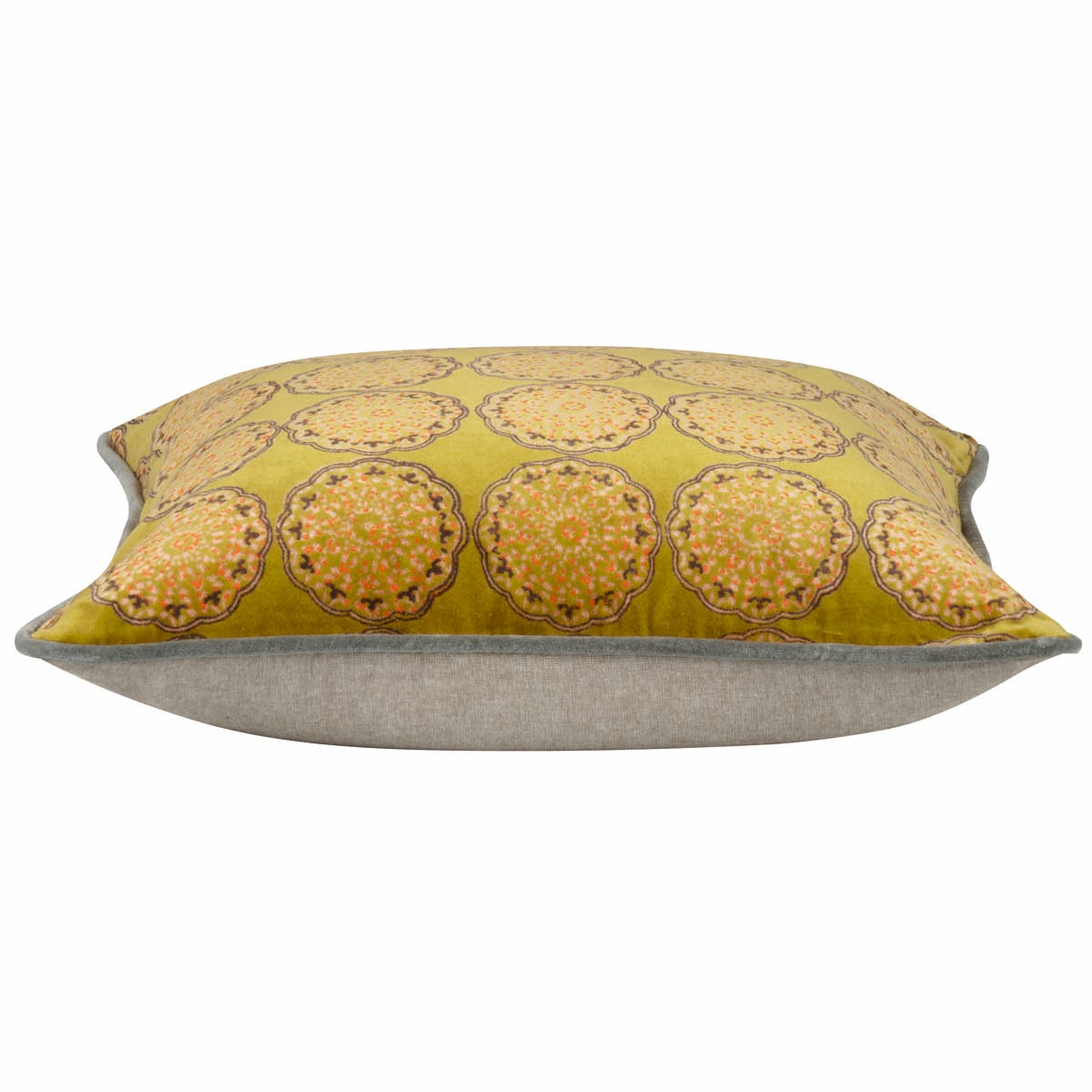 Pack of 4 Duffy Mustard and Grey Square Cushion Covers V416-444168C20PK4
