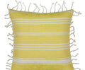 Fresh Yellow & White Striped Cushion Cover with knotted edging V416-444180C01