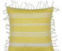 Fresh Yellow & White Striped Cushion Cover with knotted edging V416-444180C01