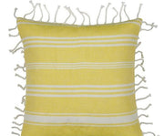 Pack of 4 Fresh Yellow & White Striped Cushion Cover with knotted edging V416-444180C01PK4