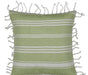 Fresh Green & White Striped Cushion Cover with white knotted edging V416-444180D20