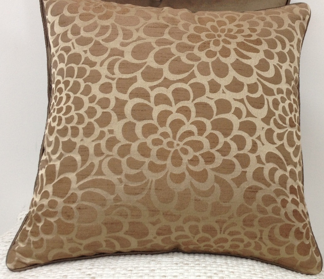 Flower Beige Petal Design Cushion Cover V416-444241B