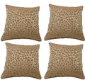 Pack of 4 Flower Beige Petal Design Square Cushion Covers V416-444241BPK4