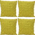 Pack of 4 Flux Mustard Yellow 3D Textured 45cm x 45cm Cushion Covers V416-445170C20PK4