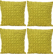 Pack of 4 Flux Mustard Yellow 3D Textured 45cm x 45cm Cushion Covers V416-445170C20PK4