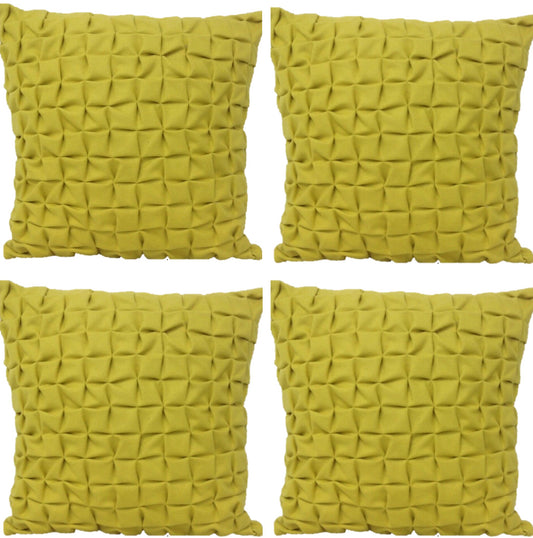 Pack of 4 Flux Mustard Yellow 3D Textured 45cm x 45cm Cushion Covers V416-445170C20PK4