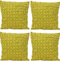 Pack of 4 Flux Mustard Yellow 3D Textured 45cm x 45cm Cushion Covers V416-445170C20PK4