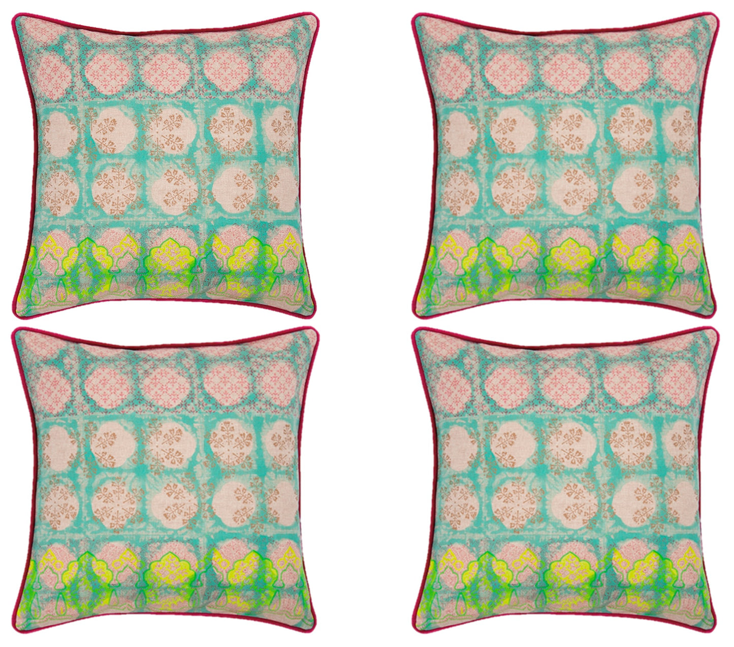 Pack of 4 Avia Fuchsia Cushion Covers Multicoloured Coloured V416-445211F10PK4