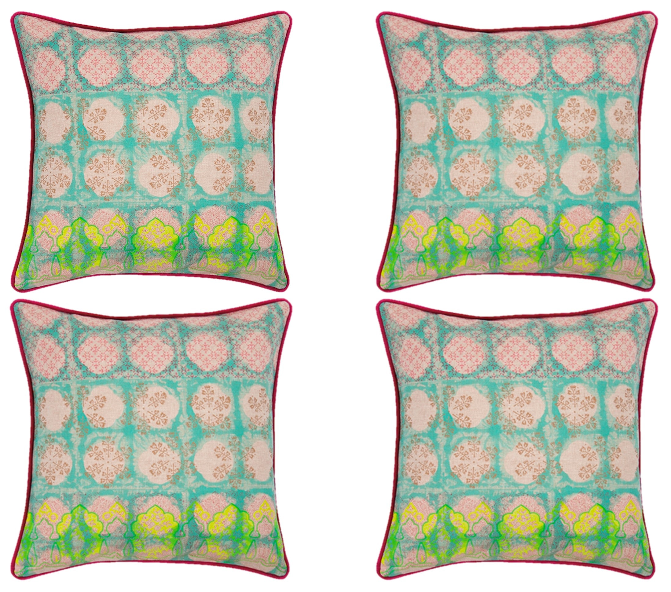 Pack of 4 Avia Fuchsia Cushion Covers Multicoloured Coloured V416-445211F10PK4