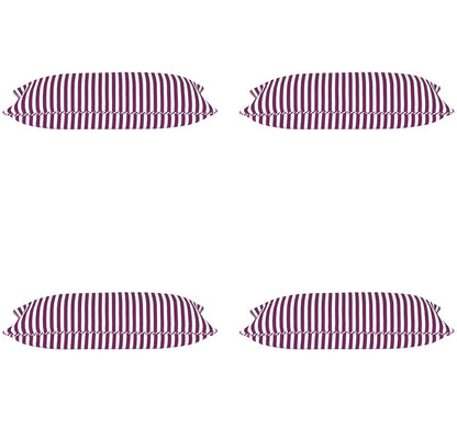 Pack of 4 Dandi Fuchsia Plum Purple & White Rectangle Cushion Covers V416-446150F20PK4