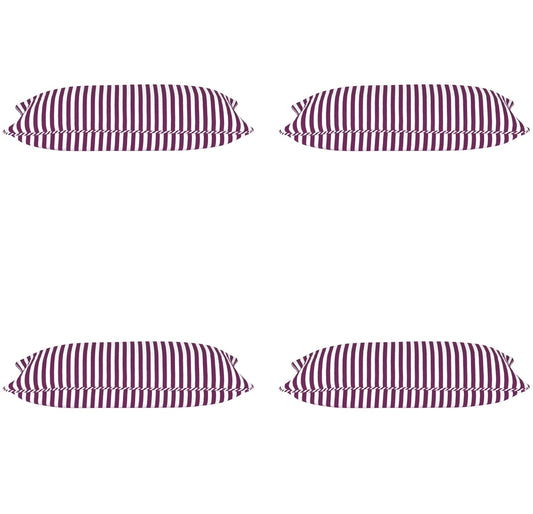 Pack of 4 Dandi Fuchsia Plum Purple & White Rectangle Cushion Covers V416-446150F20PK4