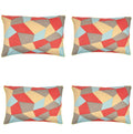 Pack of 4 Geo Beige Geometric Design 40x60cm Rectangle Cushion Covers V416-446244BEIGEPK4