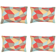Pack of 4 Geo Beige Geometric Design 40x60cm Rectangle Cushion Covers V416-446244BEIGEPK4