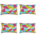 Pack of 4 Geo Green Geometric Design Rectangle 40x60cm Cushion Covers V416-446244GREENPK4