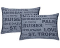 Pack of 2 Denim Sunshine Wording Cushion Cover Cruises, Caribbean, Love etc V416-446251SUPK2