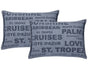 Pack of 2 Denim Sunshine Wording Cushion Cover Cruises, Caribbean, Love etc V416-446251SUPK2