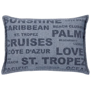 Pack of 2 Denim Sunshine Wording Cushion Cover Cruises, Caribbean, Love etc V416-446251SUPK2