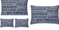 Pack of 4 Denim Sunshine Wording Cushion Cover Cruises, Caribbean, Love etc V416-446251SUPK4